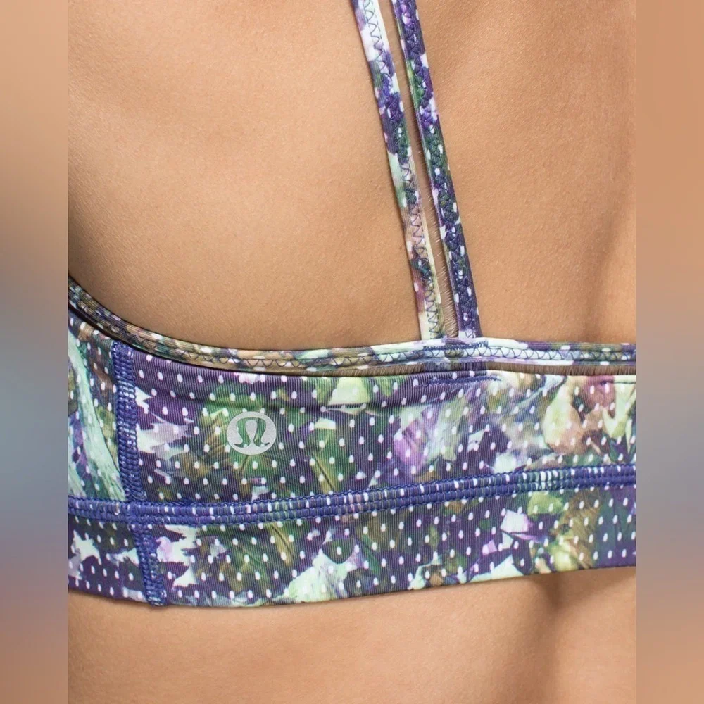 Lululemon Straight Up Bra Floral Sport White Multi (Size 2)